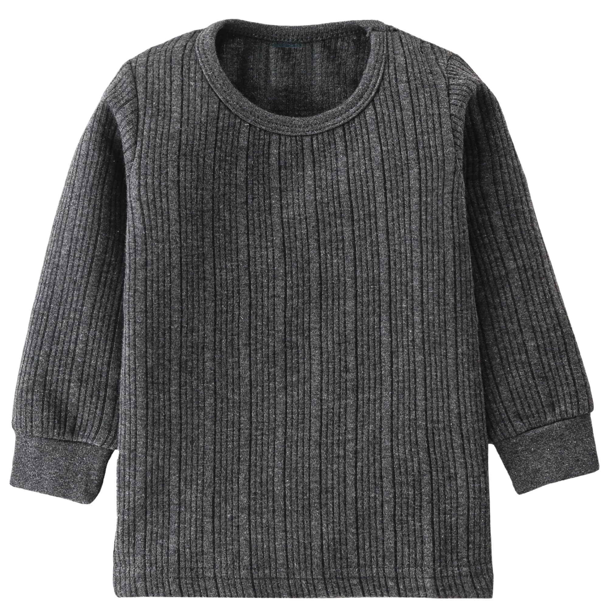 minmum Kids Unisex Baby Boys & Girls Winter Wear Thermal Set with Round Neck Full Sleeve Top and Pajami with Grip (2-3 Years, Dark Grey) - Image 2 thumbnail