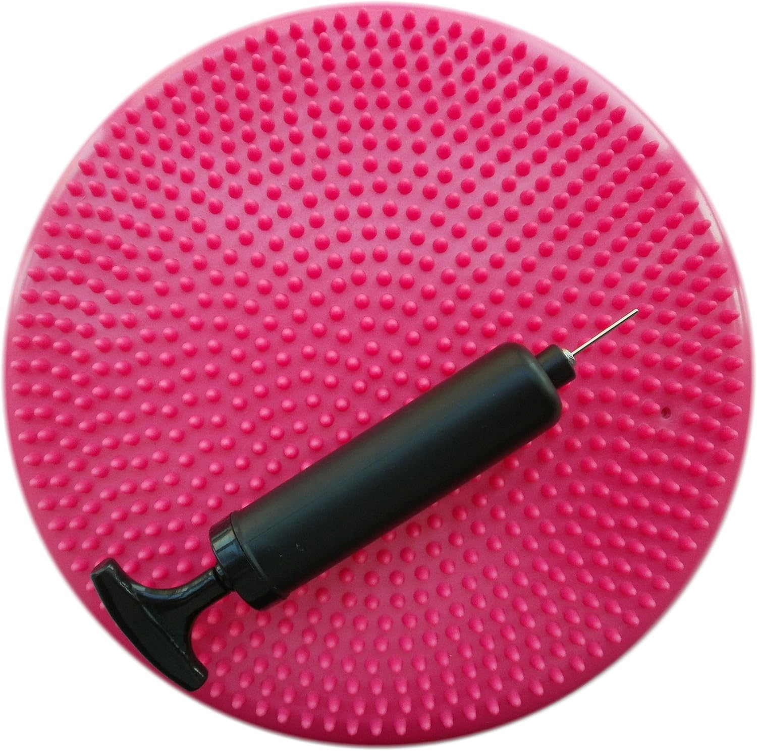 AppleRound Inflated Wobble Cushion with Hand Pump, Air Stability Board (Extra Thick), Core Balance Disc for Adults, Sensory Wiggle Seat for Kids, Flexible Seating for All Age, 13.5in / 34cm Diameter