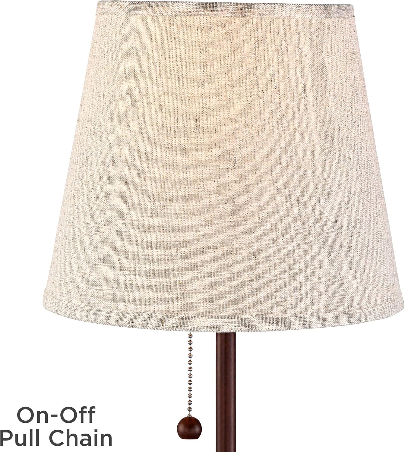 Bronze Metal Table Lamps with Beige Fabric Drum Shade and USB Ports