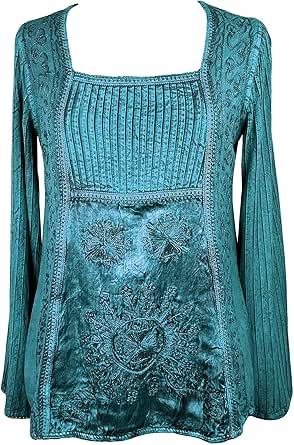 Agan Traders Women's Boheman Vntage Long Sleeve Rounded Sweet Heart