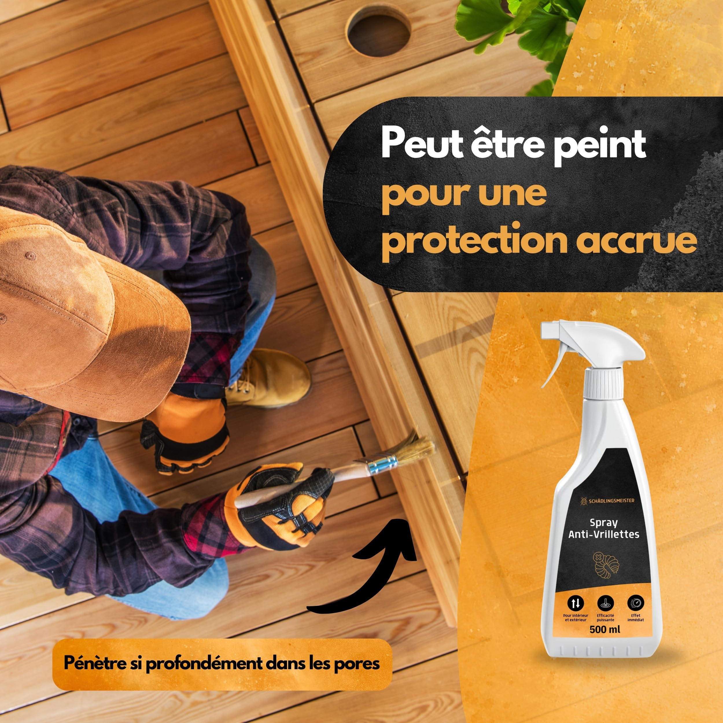 Woodworm Death Spray 500ml - Professionnel - Lutte Contre les Vers à Bois - Agent de Protection du Bois - Woodworm Ex