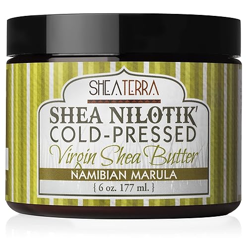 Shea Terra Organics Manteca de karité virgen prensada en frío 100% orgánica, marula de Namibia, crema natural antienvejecimiento para la piel, las
