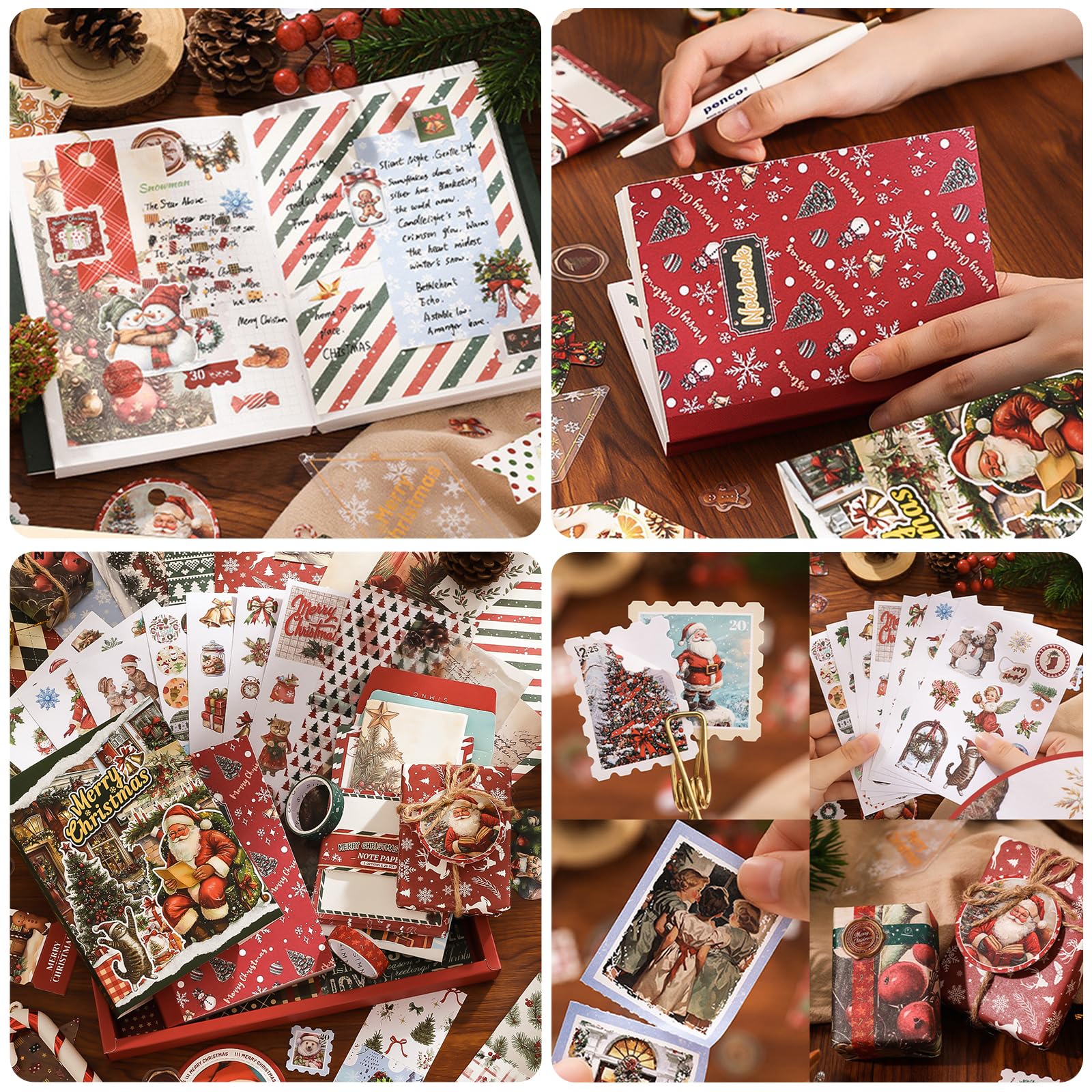 OFFIGIFT Christmas Scrapbooking Supplies Kit: New Year Festival Scrapbook Kit - Image 4