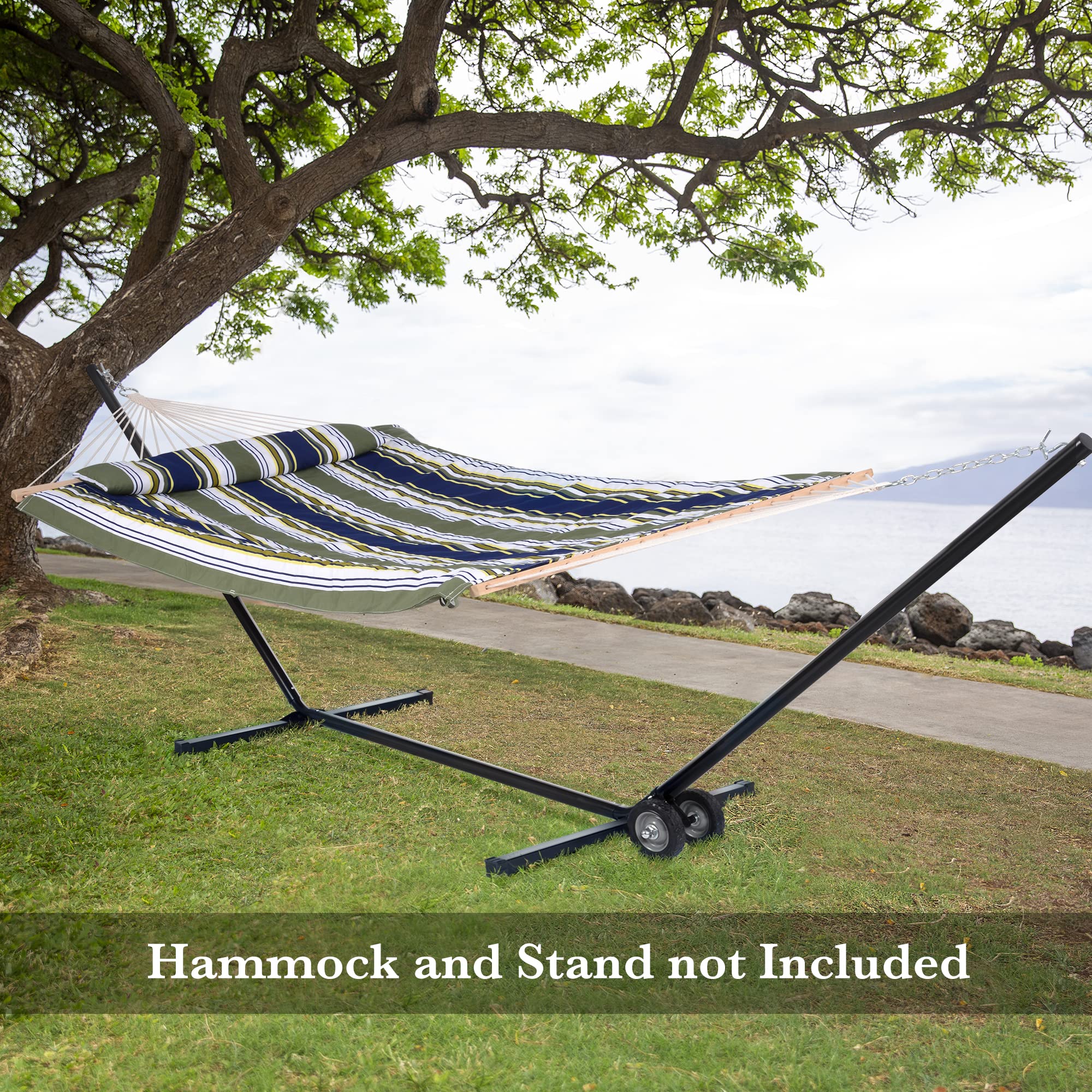 SUNCREAT Hammock Wheel Kit for Hammock Stand, Weather Resistant Portable Universal Stand Wheel for Outdoor Use, Black
