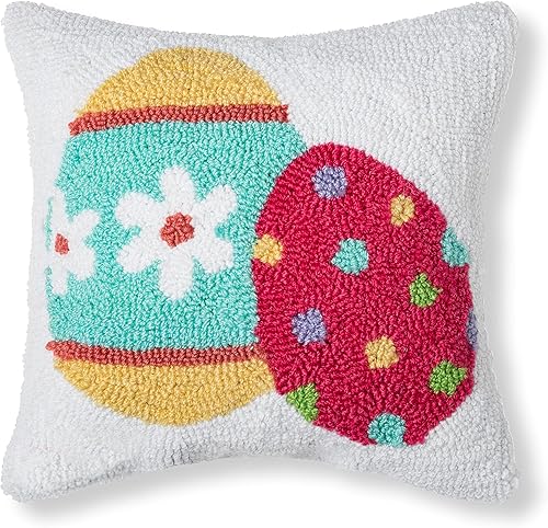 C&F Home Almohada de 12 x 12 pulgadas con temática de huevos de Pascua pequeños y pequeños con diseño de huevos de Pascua para decoración del hogar,