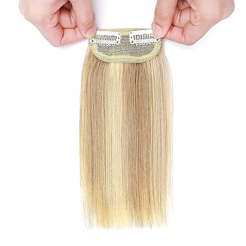 Miniatura 8 de S-noilite Extensiones de cabello humano con pinzas, 2 unidades, 8 pulgadas, extensiones de cabello humano corto que añaden volumen extra grueso,