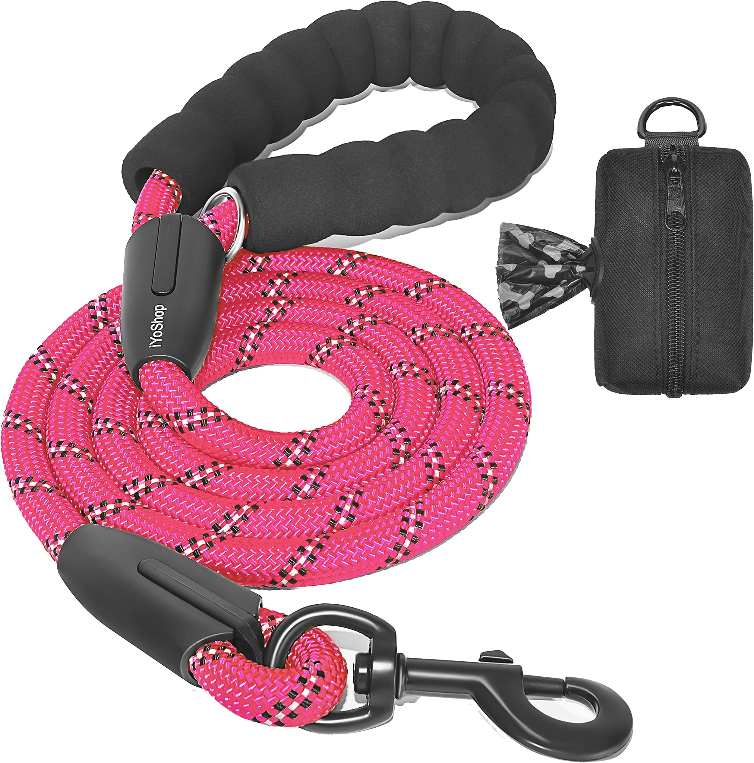 iYoShop Durable Slip Lead Dog Leash with Padded Handle and Highly Reflective Threads, No Pull Dog Training Leash, (1/2" x 6 FT, Military Green)