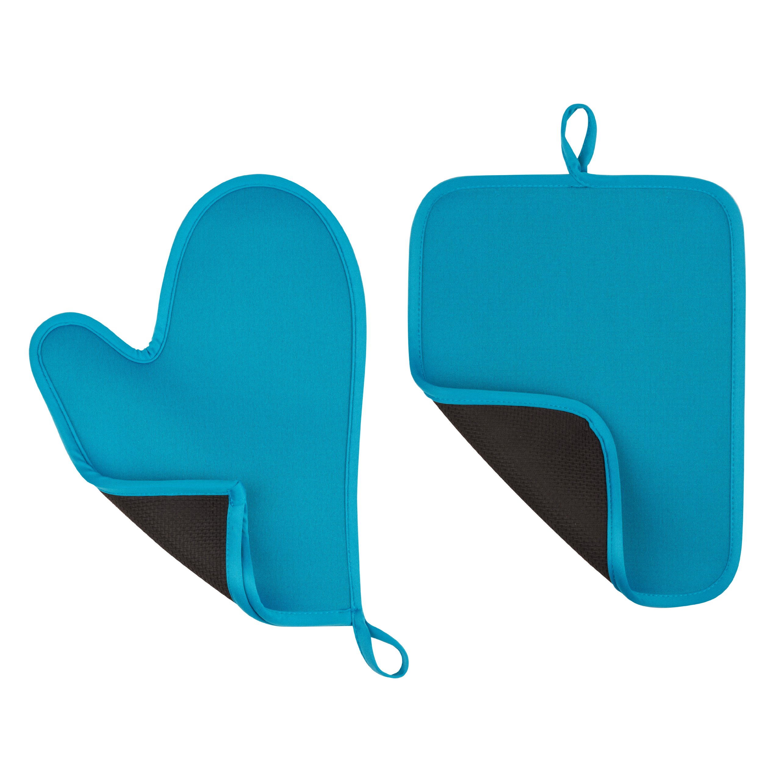 Premier Housewares Oven Glove And Pot Holder Set - Blue