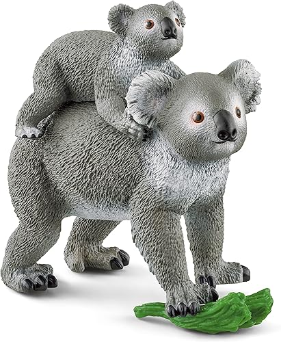 Schleich Wild Life - Figura de koala para madre y bebé, juguete de animal auténtico y altamente detallado, duradero para la educación y el juego