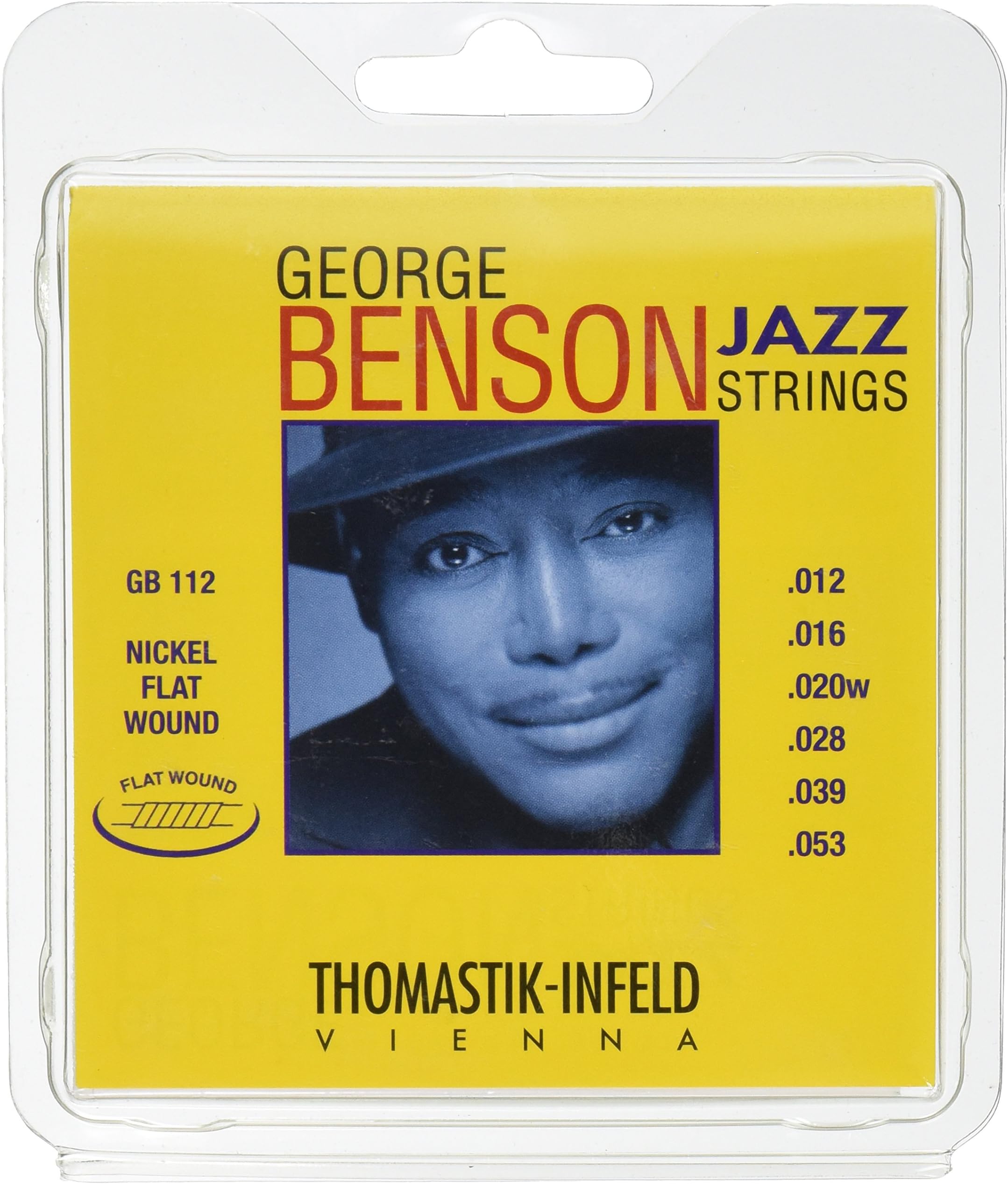 GB112 Jazz Guitar Strings: George Benson 6 String Set - Pure Nickel Flat Wounds E, B, G, D, A, E Set