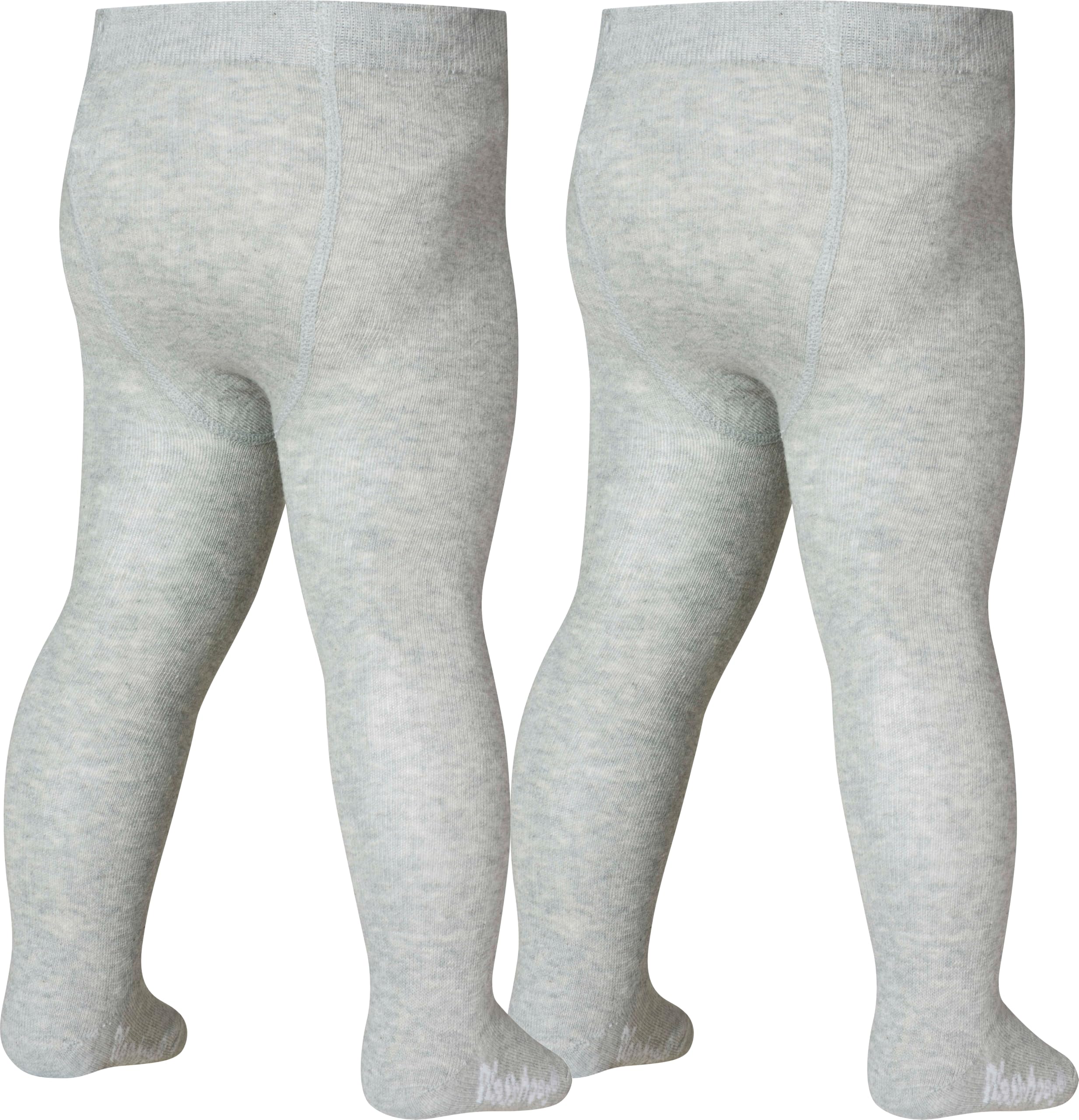 Playshoes Unisex Rajstopy dziecięce gładkie podwójne opakowanie 499101, 37 - szary/melanż, 98-104, Szary/Melanż, podwójne opakowanie, 98-104