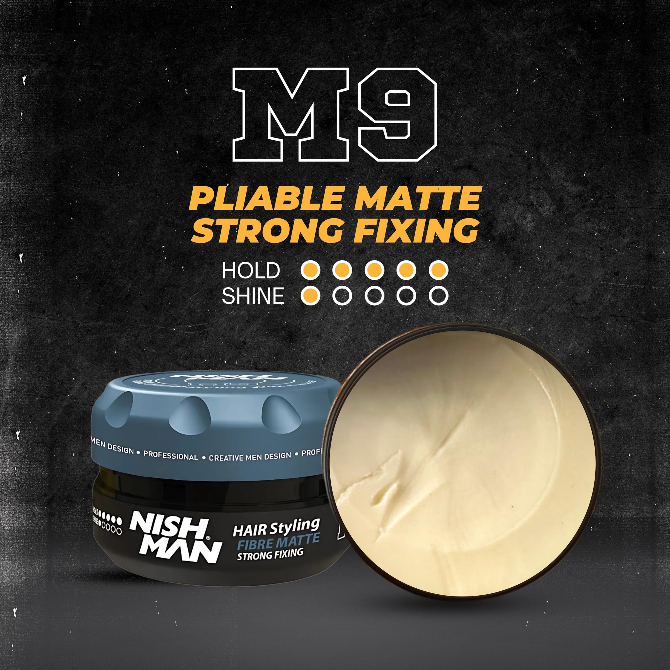 NISHMAN M9 Hair Styling Wax, Pliable Fiber Matte Strong Fixing 100g, Matte Finish, High Hold, Adds Extra Volume - Image 3
