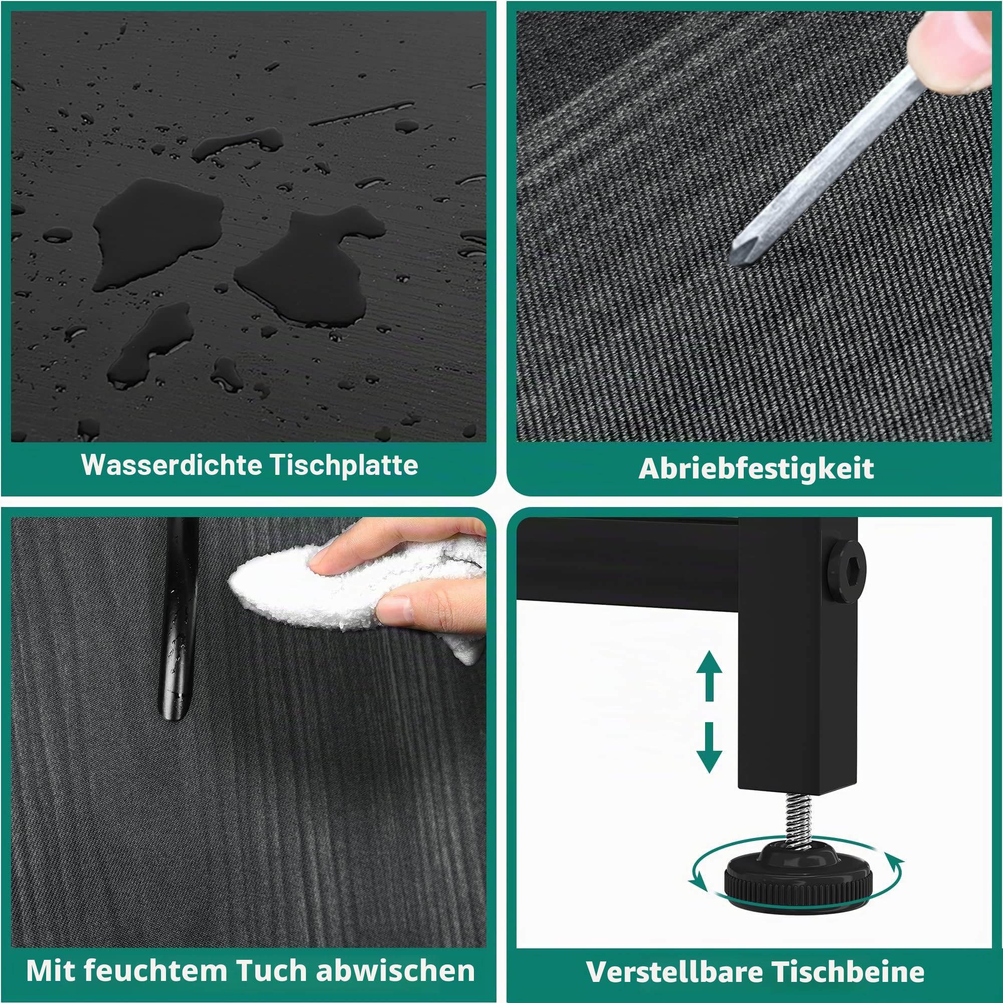 YITAHOME Kommode, Schrank, Aufbewahrungsschrank, 10 Schubladen aus Stoff mit Griffen, Aufbewahrungskommode, Metallrahmen,Schwarze Holzmaserung