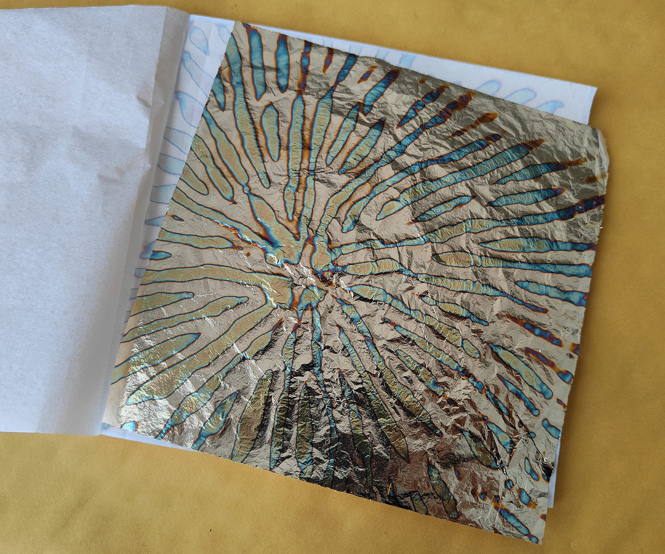 Foglie Di Lamina Dorata Variegata - 50 Fogli Per Doratura E Decorazione Artigianale - Foto 10