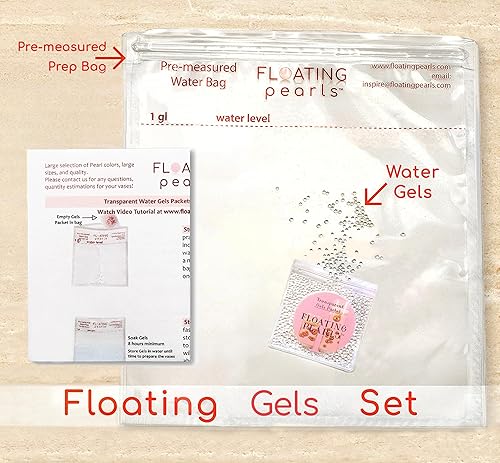 Miniatura 3 de 1 GL Perlas flotantes de plata con purpurina  Incluye geles de agua y kit para el efecto flotante  Decoraciones de centro de mesa