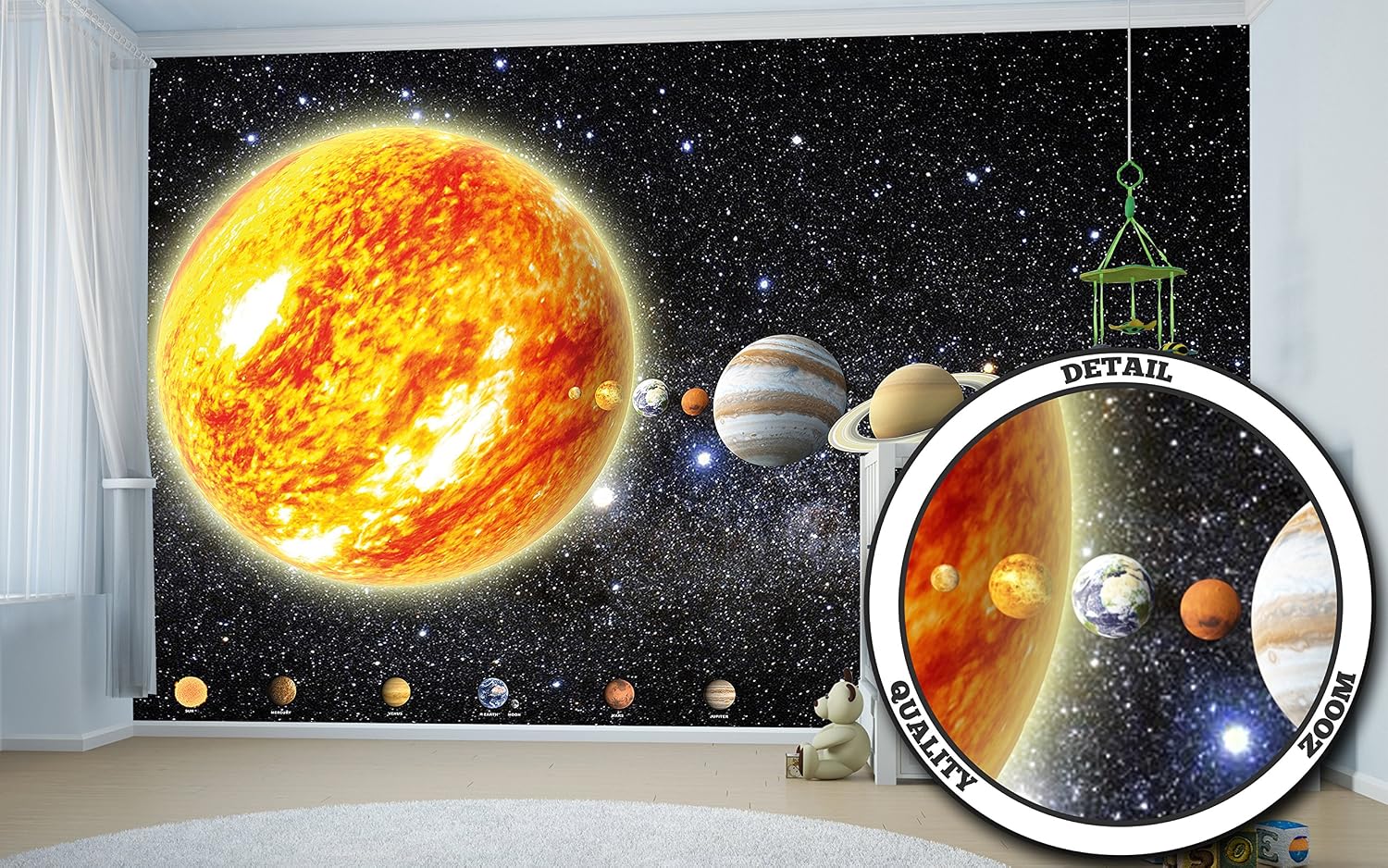 Super Big Clearance! GREAT ART Photo Wallpaper Solar System Decoration 132.3x93.7in / 336x238cm – Kid's Room Nursery Planets Names Galaxy Milky Way Stars Outer Space Mural – 8 Pieces Includes Paste Get Special Price GREAT ART Photo Wallpaper Solar System Decoration 132.3x93.7in / 336x238cm – Kid's Room Nursery Planets Names Galaxy Milky Way Stars Outer Space Mural – 8 Pieces Includes Paste