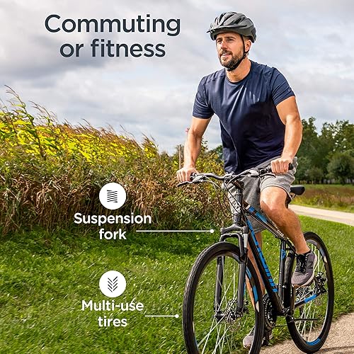 Miniatura 3 de Schwinn GTX Comfort - Bicicleta híbrida para adultos, para hombres y mujeres, bicicleta deportiva doble, ruedas de 700c, marco de aluminio ligero