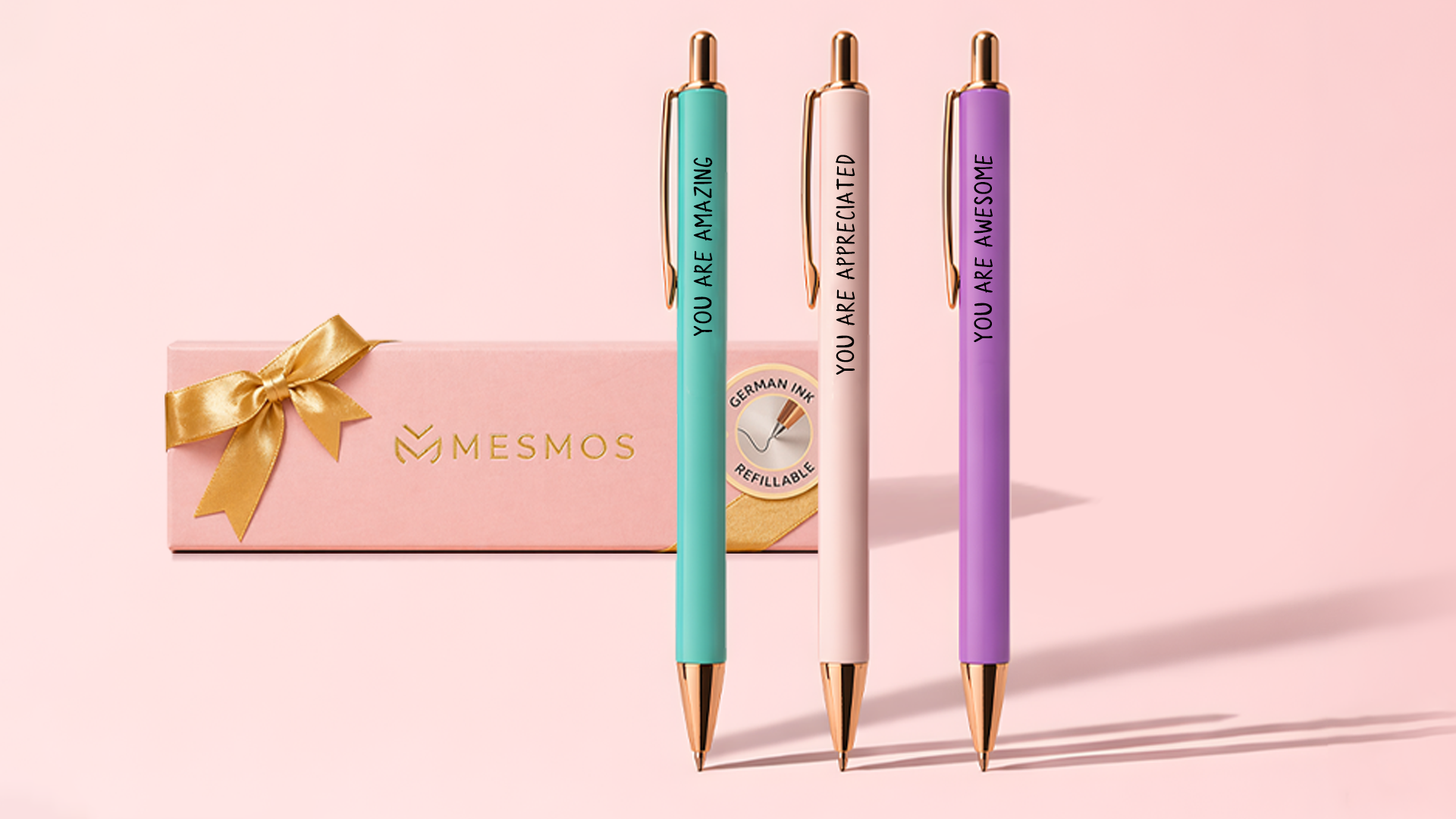 Amazon.com : MESMOS 3Pk Fancy Pens for Women, Refillable Ballpoint