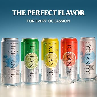 Icelandic Glacial Sparkling Water, Unflavored, 330 ml Cans, 10 Count