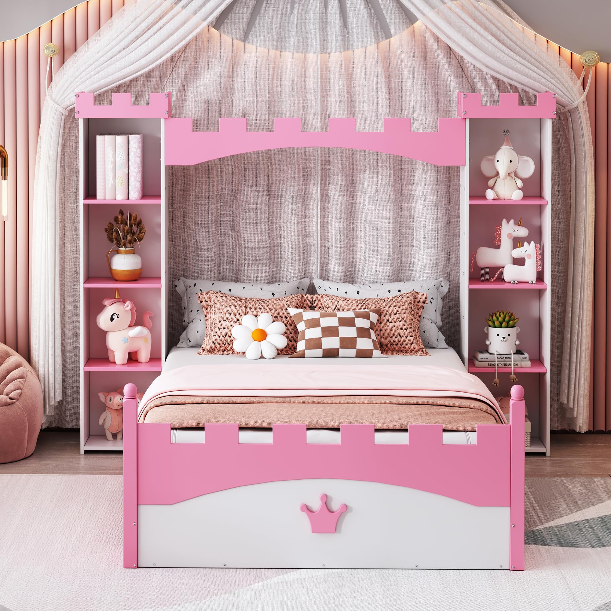 【9/15削除】FortPeat 彼岸 DreamWorld A+Bセット Amazon.com: JIVOIT Castle-Shaped Bed with 8 Storage Shelf