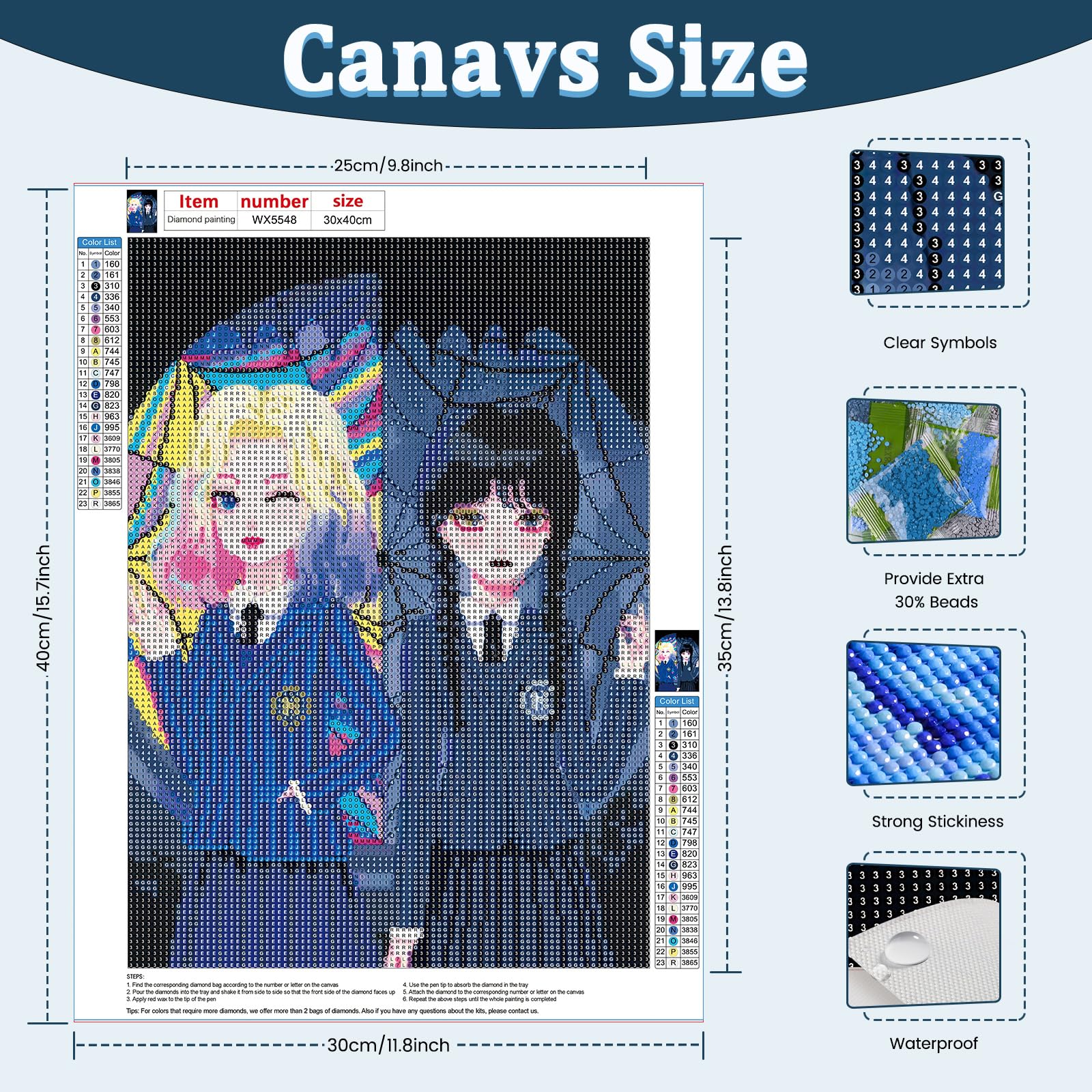 CEOVR Anime Diamond Art Kits for Adults,Cartoon Diamond Painting Kit,Girls Diamond Art Craft Set,Cartoon Diamond Painting for Beginner,11.8x15.7 Inch - Image 3