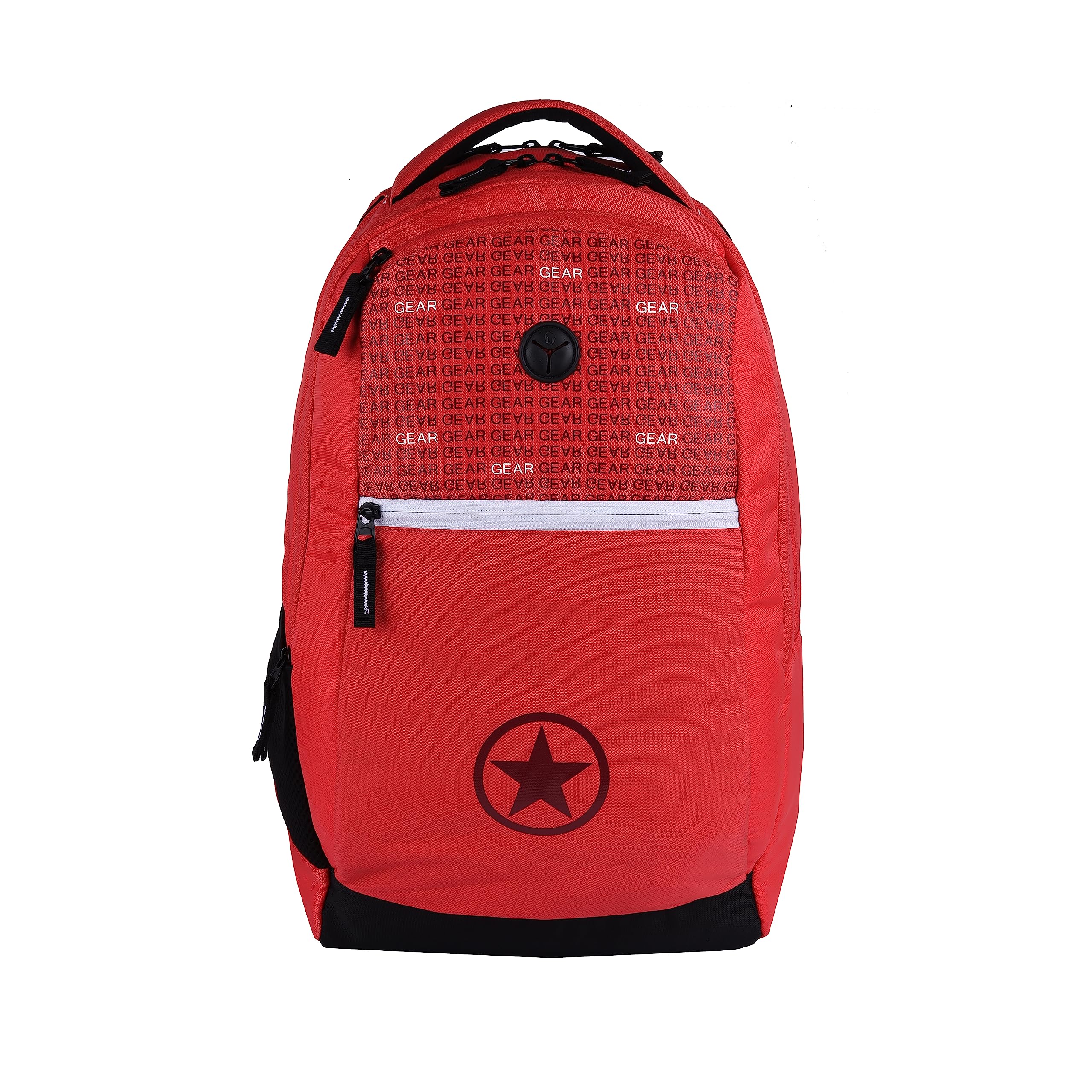Gear Rockstar 34L Large Water Resistant School Bag/Casual 5 Compartment Backpack/Daypack/Travel Backpack/Kids Bag/College Bag for Boys/Girls/Men/Women (Red)