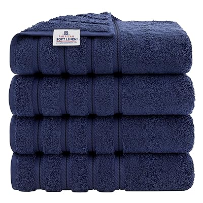 American Soft Linen Luxury 4 Piece Bath Towel Set, 600 GSM 100% Cotton Turkish Bath Towels for Bathroom, 27x54 in Extra Large Bathroom Shower Towels, Beige