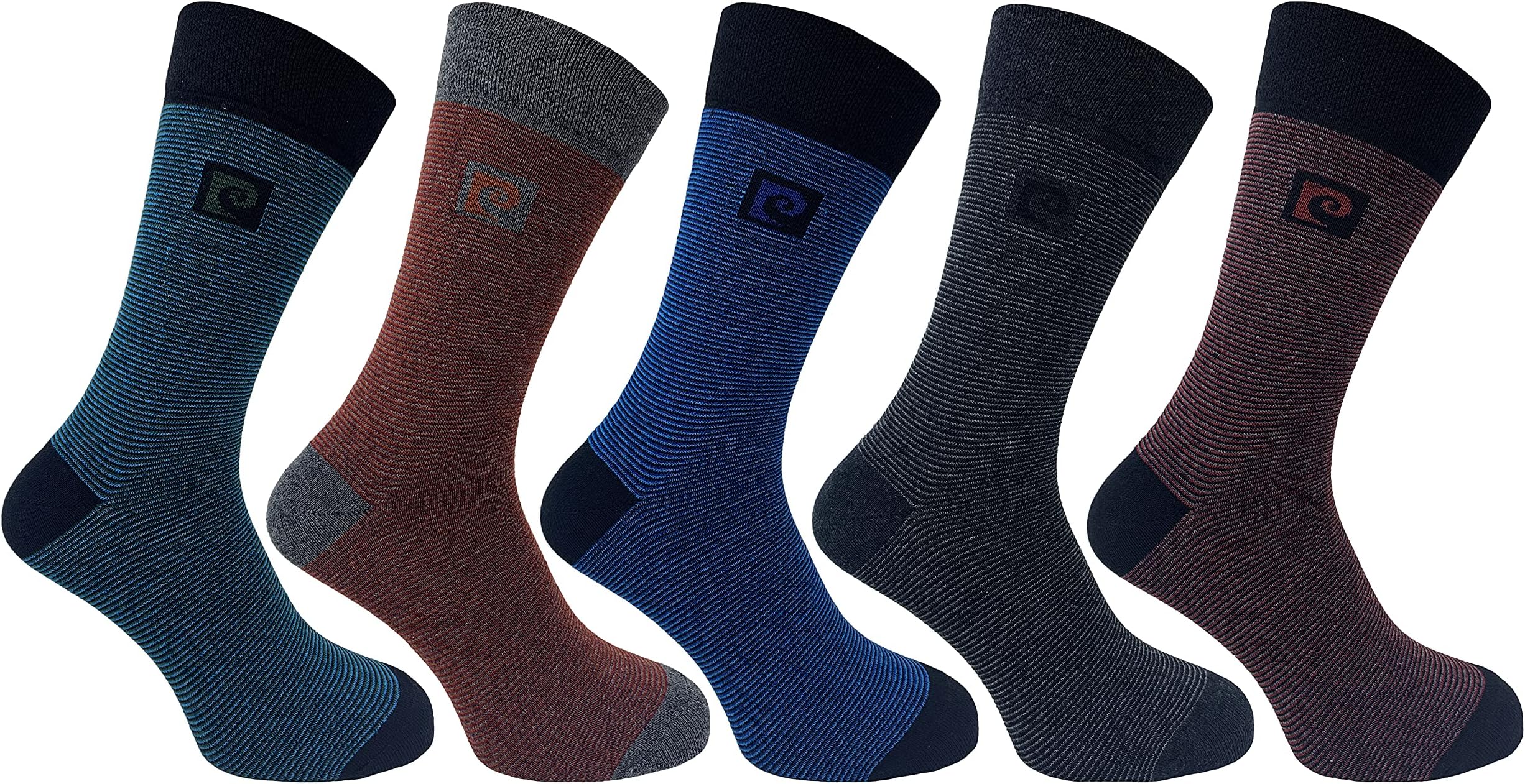 Mens 5 Pack Socks - Feeder Stripe