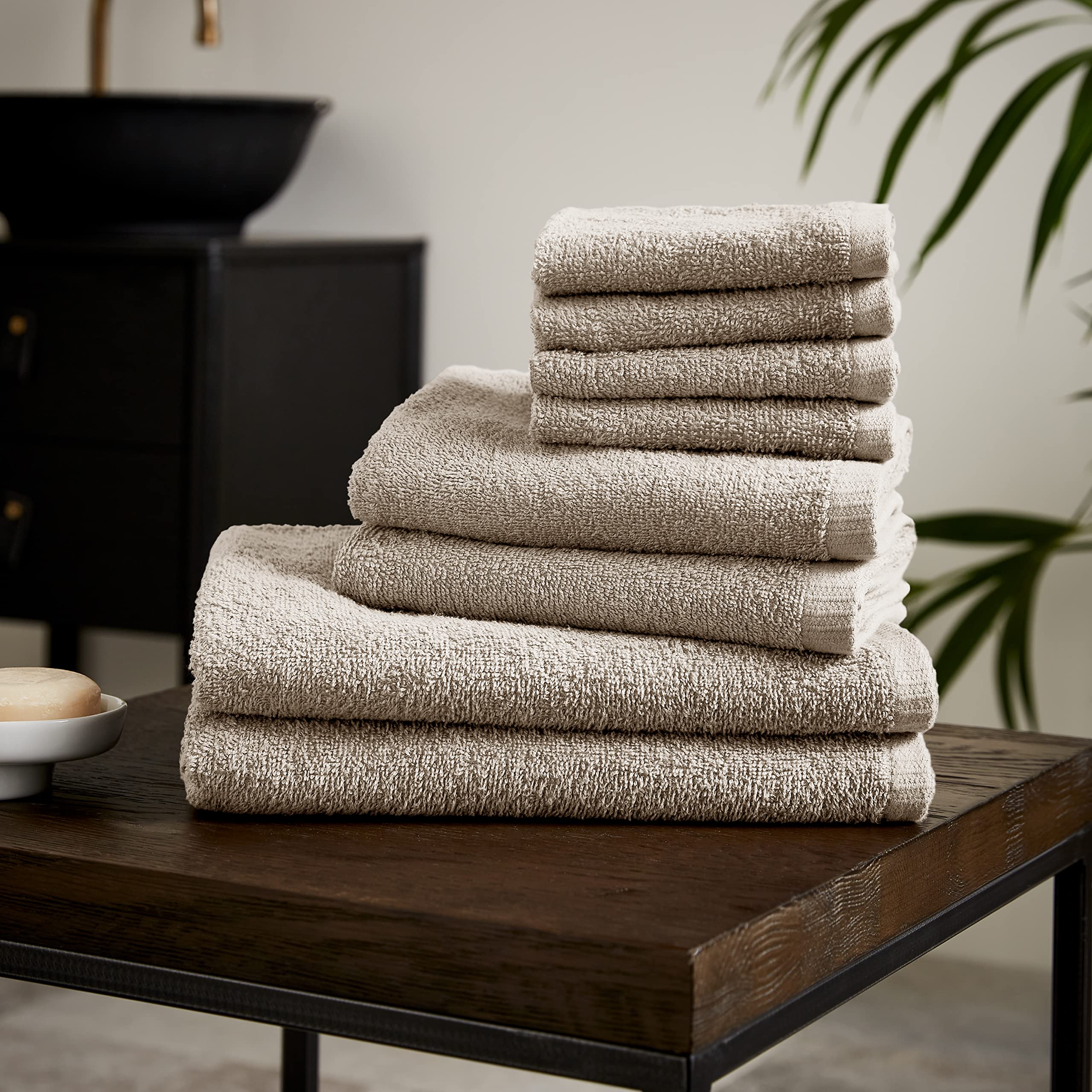 Catherine Lansfield  Quick Dry Cotton 8 Piece Towel Set - Natural - 8 Piece To