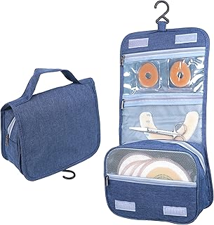 Ostomy Colostomy Travel Bag,Hanging Organizer Bag Accessory Storage Bags Pouch for Ostomy Supplies (Grey) (Navy Blue)