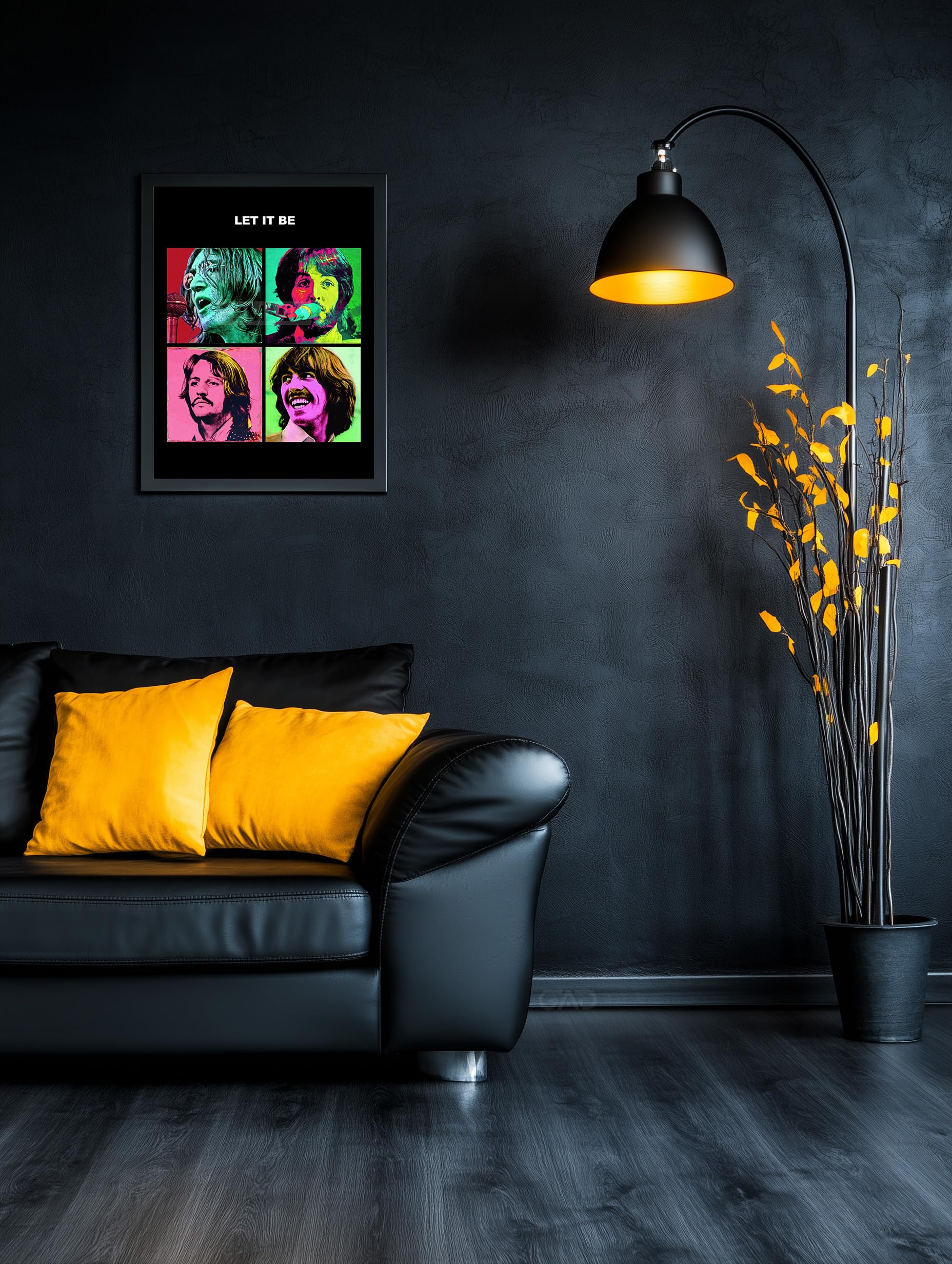 Tomaok - Plakat z nadrukiem artystycznym (ramka nie jest dołączona) The Beatles według Andy'ego Warhola, album LET IT BE, dekoracja ścienna - Muzyka pop rock