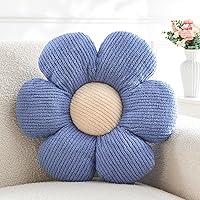 Vista 24 de Almohada en forma de flor rosa, cojín de suelo de 13.7 pulgadas, cojín de flor para sofá, sofá cama, almohada suave de margarita, cojín decorativo
