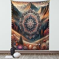 Vista 138 de Ambesonne Tapiz de naturaleza, silueta de oso salvaje en el bosque de la selva en la noche oscura, ilustración para colgar en la pared para Verde