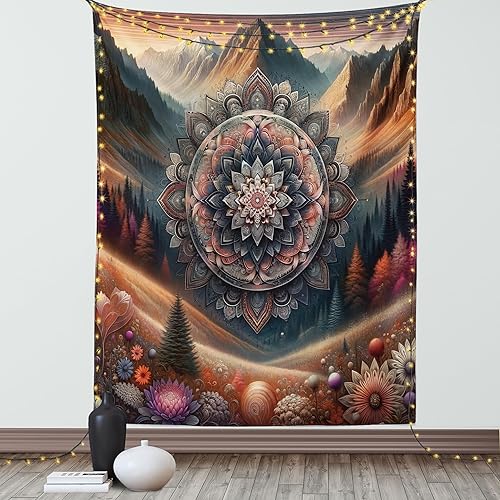 Miniatura 138 de Ambesonne Tapiz de naturaleza, silueta de oso salvaje en el bosque de la selva en la noche oscura, ilustración para colgar en la pared para Verde