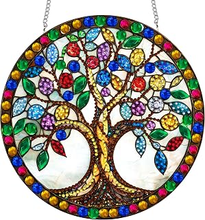 SKRYUIE Hanging Diamond Art Kits for Adults Pendant Tree, Special Shaped Crystal DIY Diamond Painting Kit, Acrylic Board Wreath Pendants Double Sided, Home Decor 7.29 x 7.29 Inch