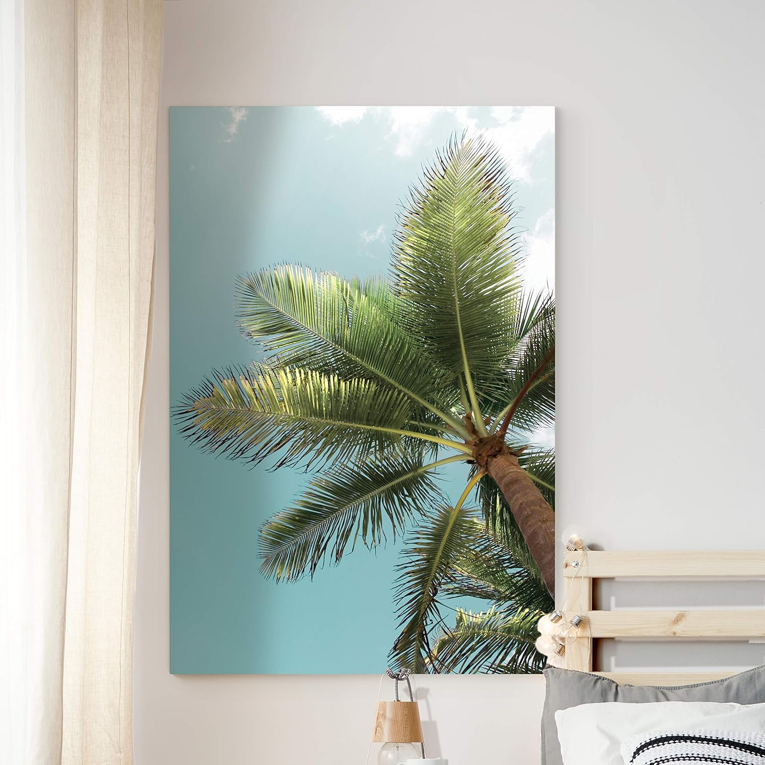 Renditions Gallery Canvas Nature Wall Art Home Paintings & Prints Palm Tree Sky View Glam Romantic Artwork Wall Hanging Decorations for Bedroom Living Room Office Kitchen - 18"x27" LT06