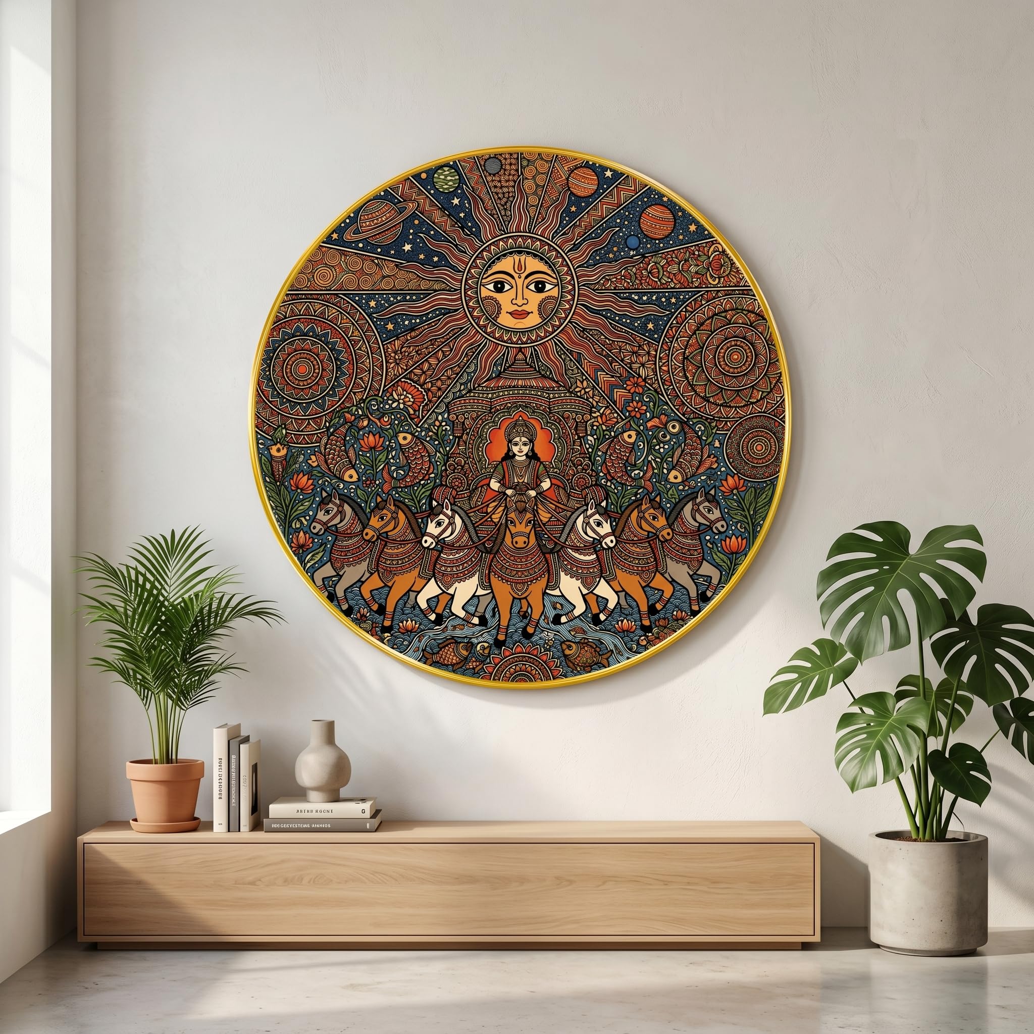 Surya Dev Wall Art - Divine Vastu Painting -8 Surya Dev Wall Art - Divine Vastu Painting -8