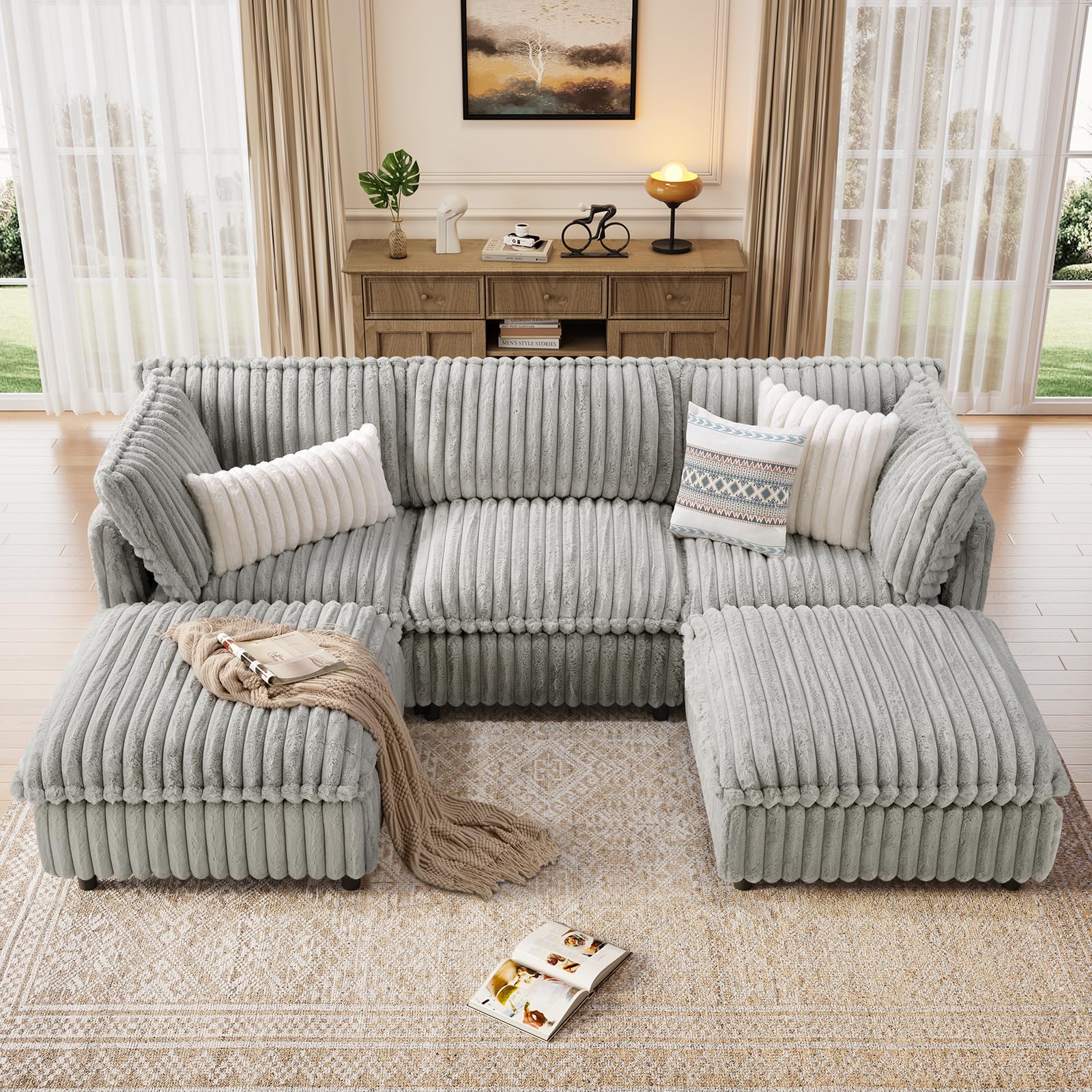 Amazon.com: KKL Modular Sectional Couch for Living Room, U Shaped
