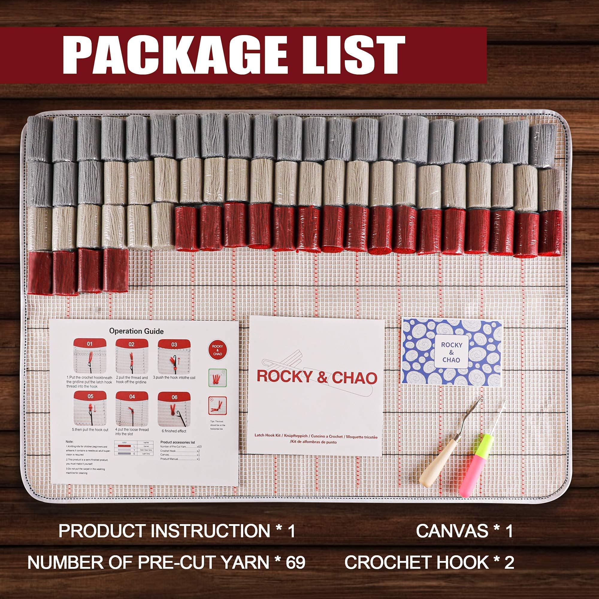 ROCKY&CHAO Kit de punto de cruz para decoración de hogar, 80 cm x 55 cm