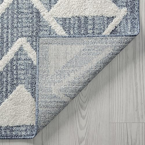 Miniatura 8 de Tayse Nia Blue - Alfombra de área de 5 x 7, 5 x 7, alfombras de interior para sala de estar, comedor, alfombra de dormitorio, alfombra de cocina,