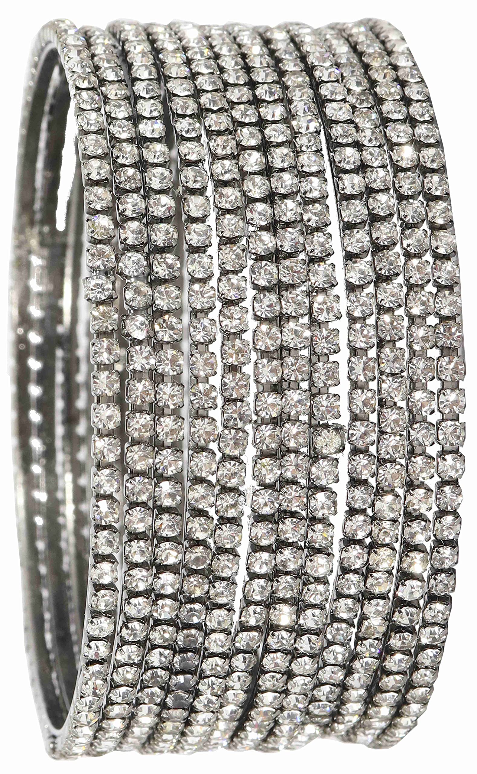 Women's Sleek Bangle Set with Zircon Gemstones