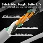 HUANCHAIN 14 Étendue 15 FT Flat Plug Extension Cord blanc intérieur extérieur, service lourd 3 Raccordé à la terre à faible profil de rallonge de fil flexible, 15A 1875W 125V 14AWG SJTW, ETL Inscrit