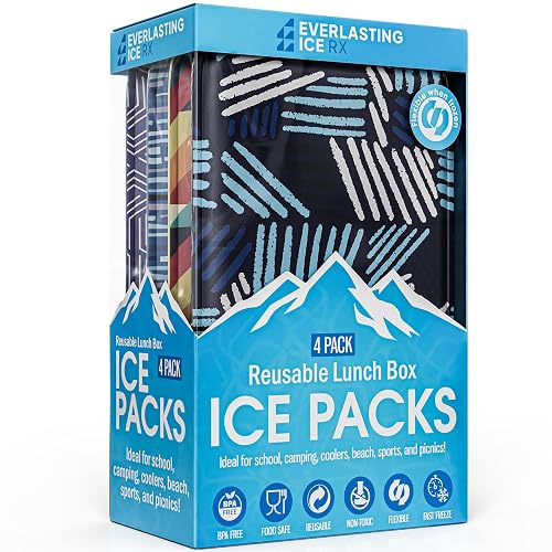 Reusable Ice Packs for Lunch Box and Coolers 4 Pack