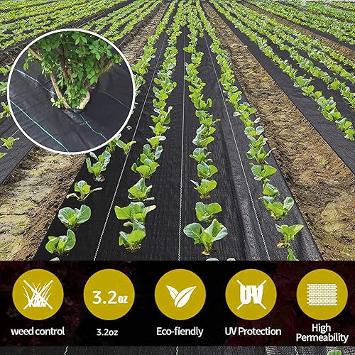 Miniatura 4 de Tela de barrera de malezas resistente, barrera de malezas de tela de jardín, mantillo negro para paisajismo, tela bloqueadora de malezas, cubierta