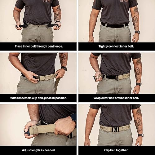 Miniatura 3 de Tacticon Battle Belt V2  Compañía propiedad de veteranos de combate  Cinturón táctico de metal de liberación rápida  Nylon 500D con Molle