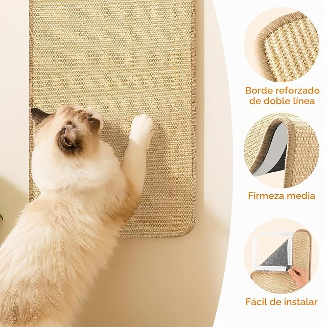 Foto 4 de 7 de Juego de 3 Alfombras Rascador para Gatos, Sisal Rascadores de Gatos (60x30cm + 50x25cm + 40x20cm)