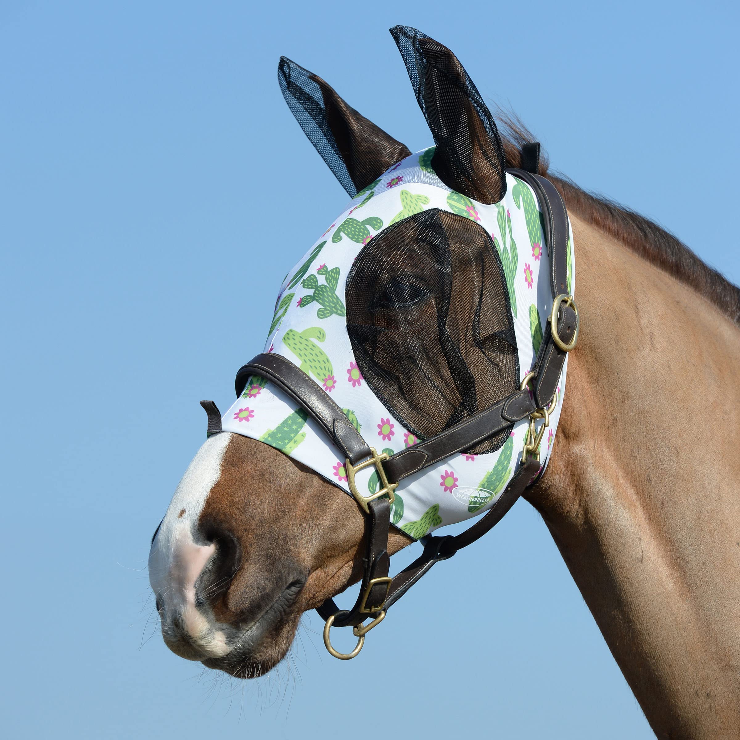 WeatherBeeta Stretch Bug Eye Saver with Ears, Cactus Print, Pony