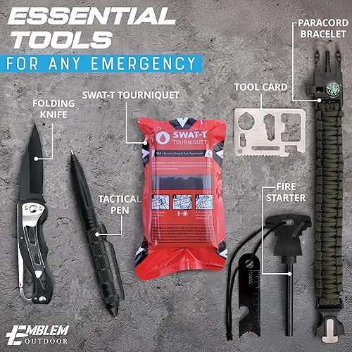 Miniatura 7 de Kit de primeros auxilios de supervivencia de 242 piezas con torniquete SWAT-T fabricado en EE. UU. | Kit de trauma de emergencia IFAK | Equipo de