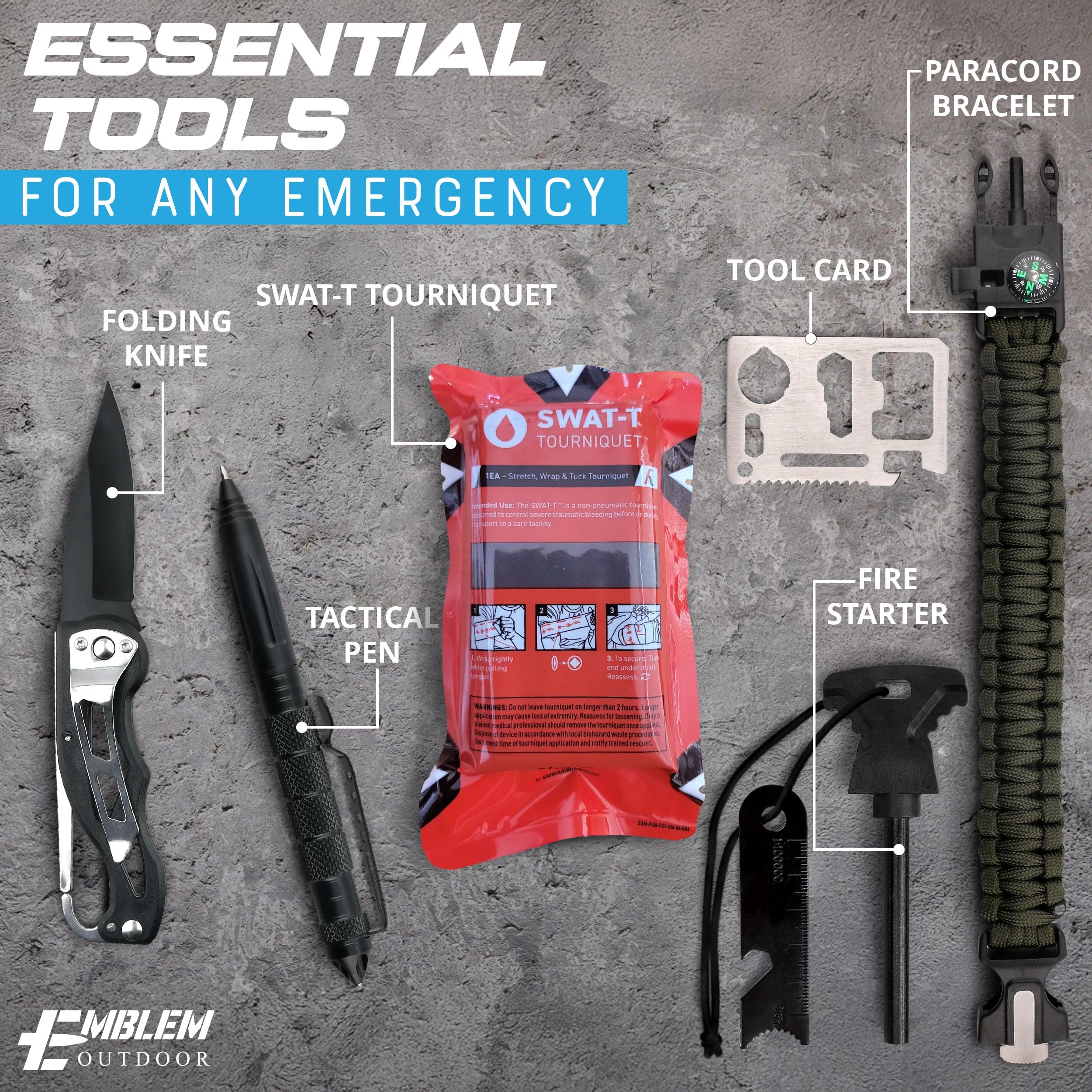 IFAK Trauma Kit mit Tourniquet | Taktisches Erste-Hilfe-Set für Camping, Wandern und Notfallvorbereitung | Survival Med Kit | Auto Erste Hilfe Stoppen Sie die Blutung | 1st Aid Medkit