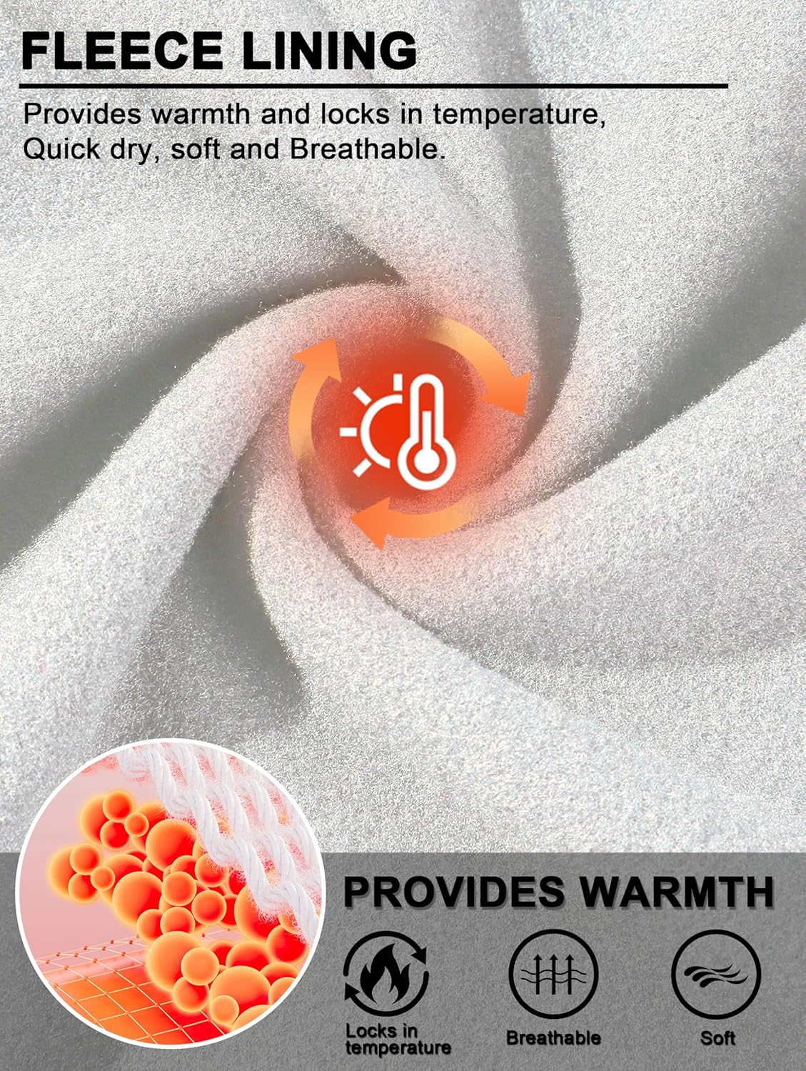 Men's Thermal Shirts Long Sleeve Fleece Lined Crew Neck Base Layer Athletic Workout Tops - Image 2